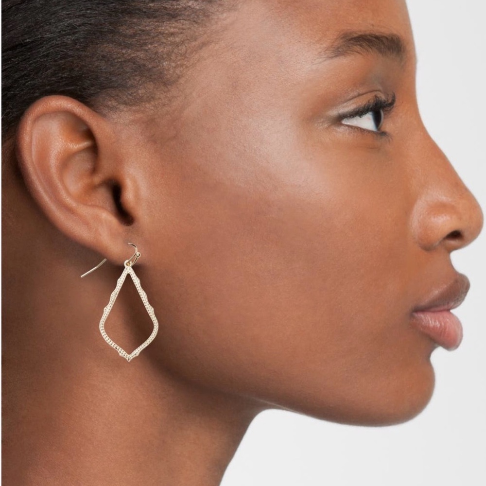 Kendra Scott Gold Twisted Open Drop Earrings